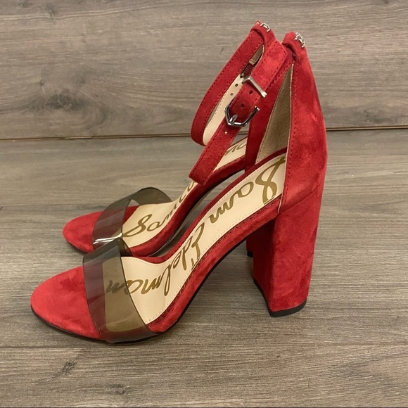 Sam Edelman | Yaro Red PVC Ankle Strap Sandals 5.5 - Picture 5 of 11
